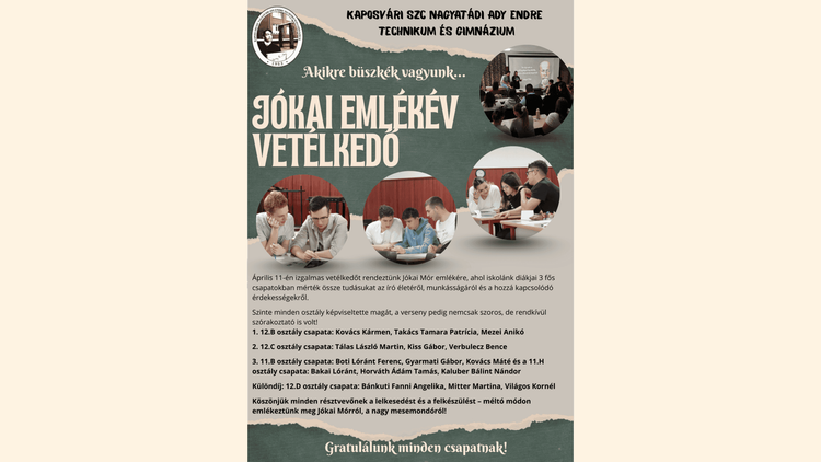 Jókai emlékév vetélkedő