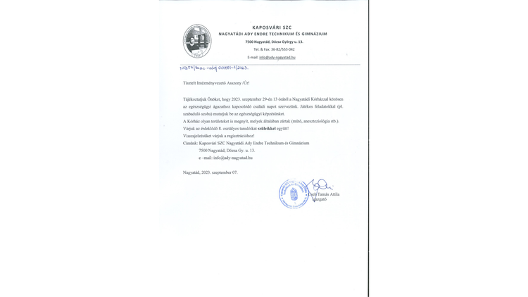 Meghívás pályaválasztás előtt állóknak családi napra