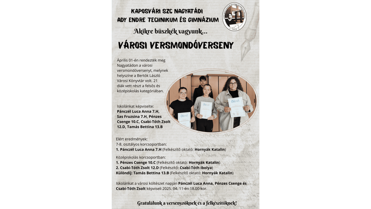 Városi Versmondóverseny