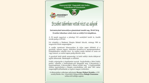Erzsébet táborban vettek részt az adysok