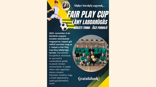 Fair Play Cup lány labdarúgás 