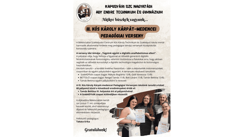 III. Kós Károly Kárpát-medencei Pedagógiai Verseny