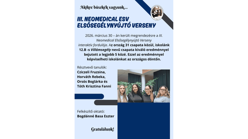 III. Neomedical ESV elsősegélynyújtó verseny