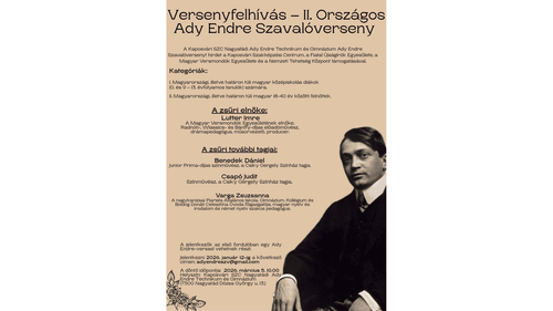 Versenyfelhívás — II. Országos Ady Endre Szavalóverseny